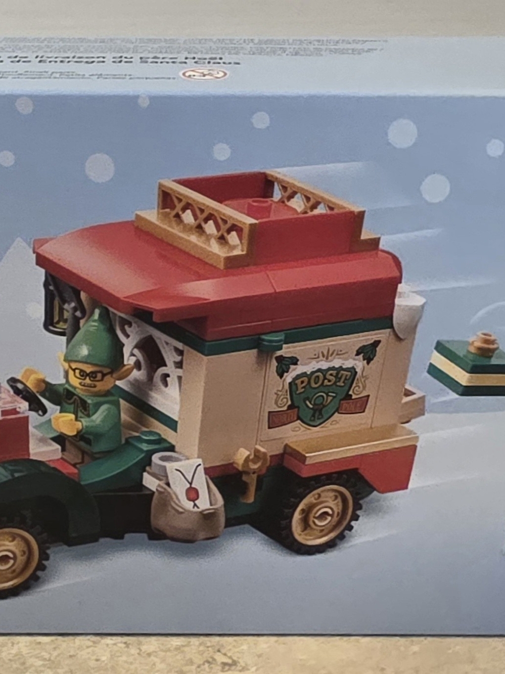LEGO Red and Cream Holiday Post Van with Green Accents